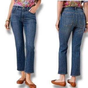 TALBOTS SIZE 8P HIGH RISE DEMI BOOT CROP 5 POCKET JEANS - MARIA WASH-NEW